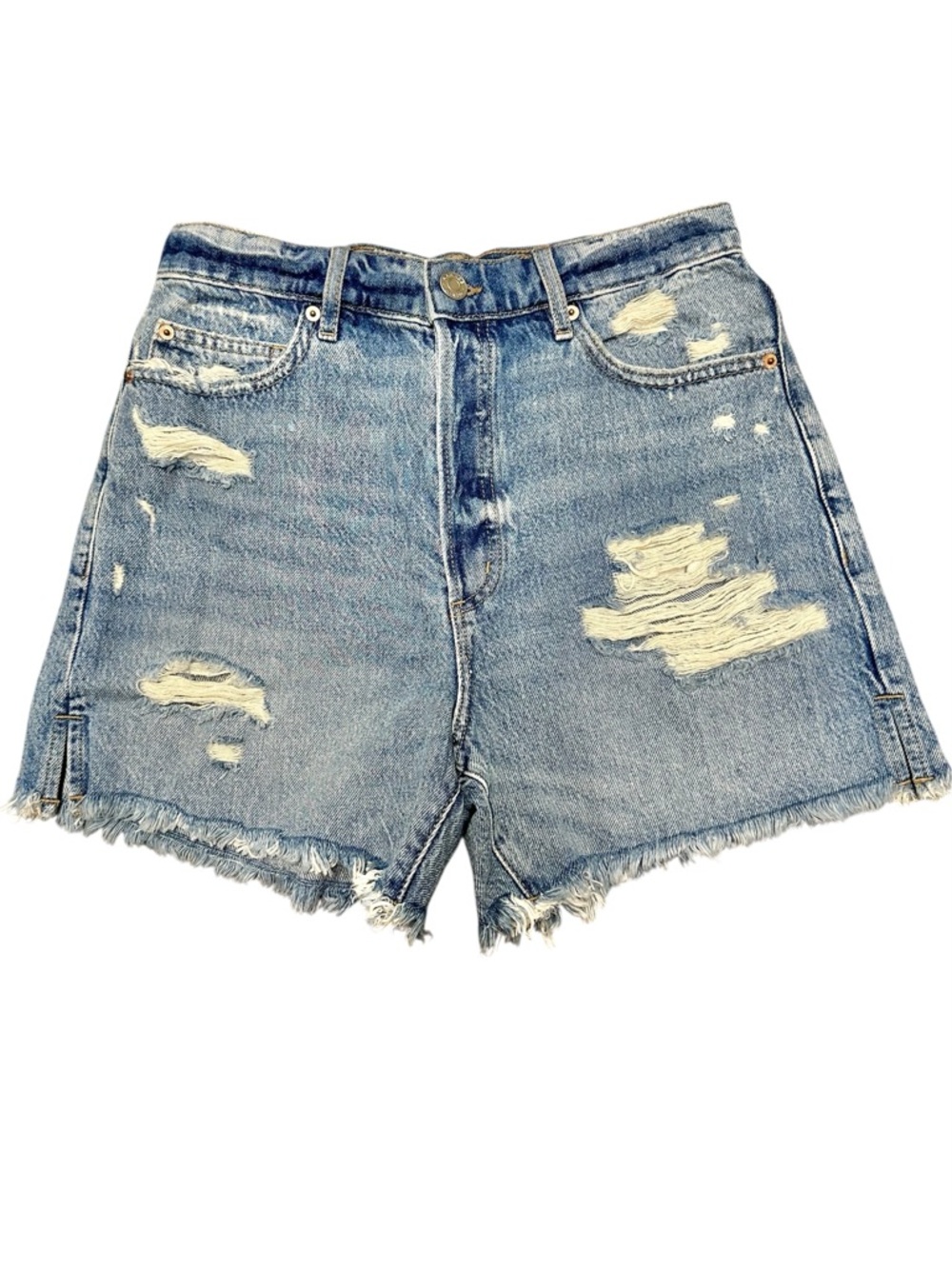 Garage Vintage High-Rise Distressed Button-Up Jean Shorts 5/27
